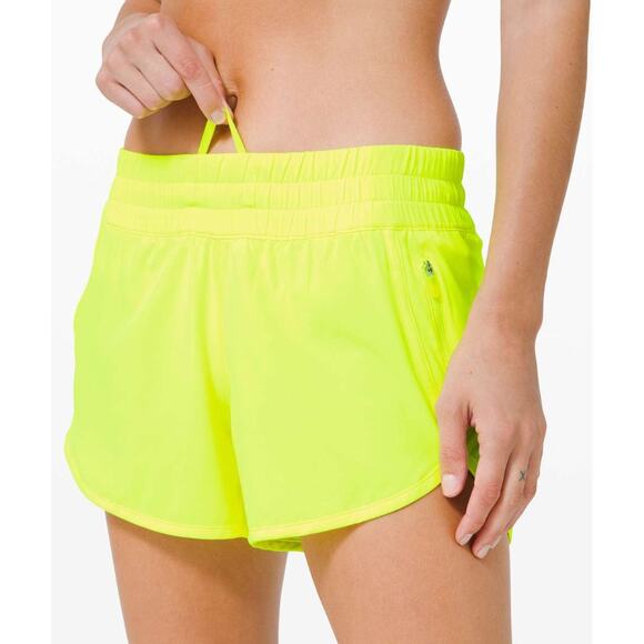 (2) $58 Lululemon Tracker Short V *4" Highlighter Yellow‎ - Picture 2 of 3